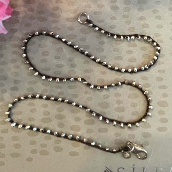 Silpada Silk Cord with Sterling Silver Beads Necklace N2107 RARE - Picture 12 of 13